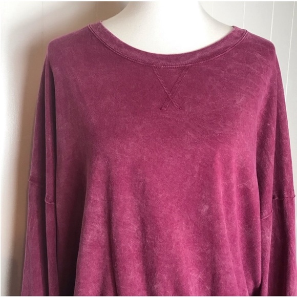 NEW NWT FP We The Free Long Sleeve Pullover T-Shirt Tee Wine Burgundy Maroon XS - Picture 4 of 8